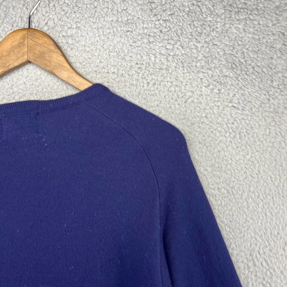 Vintage Michigan Sweater Men's large Tall Blue Embroidered Spellout Acrylic 90s - Picture 12 of 14